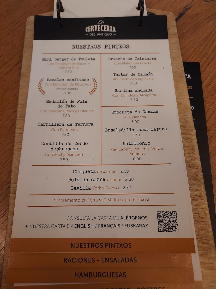 La Cervecería del Antiguo Photo Menu 10