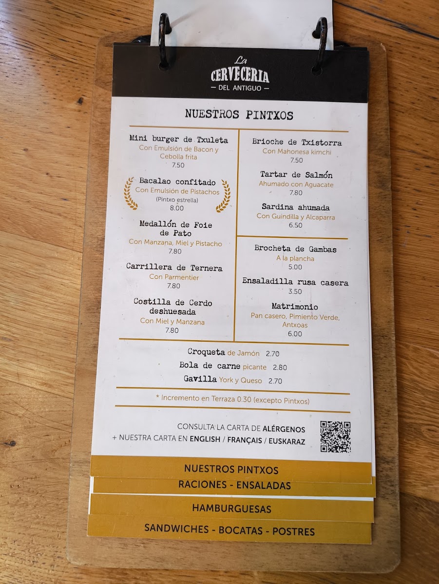 La Cervecería del Antiguo Photo Menu 3
