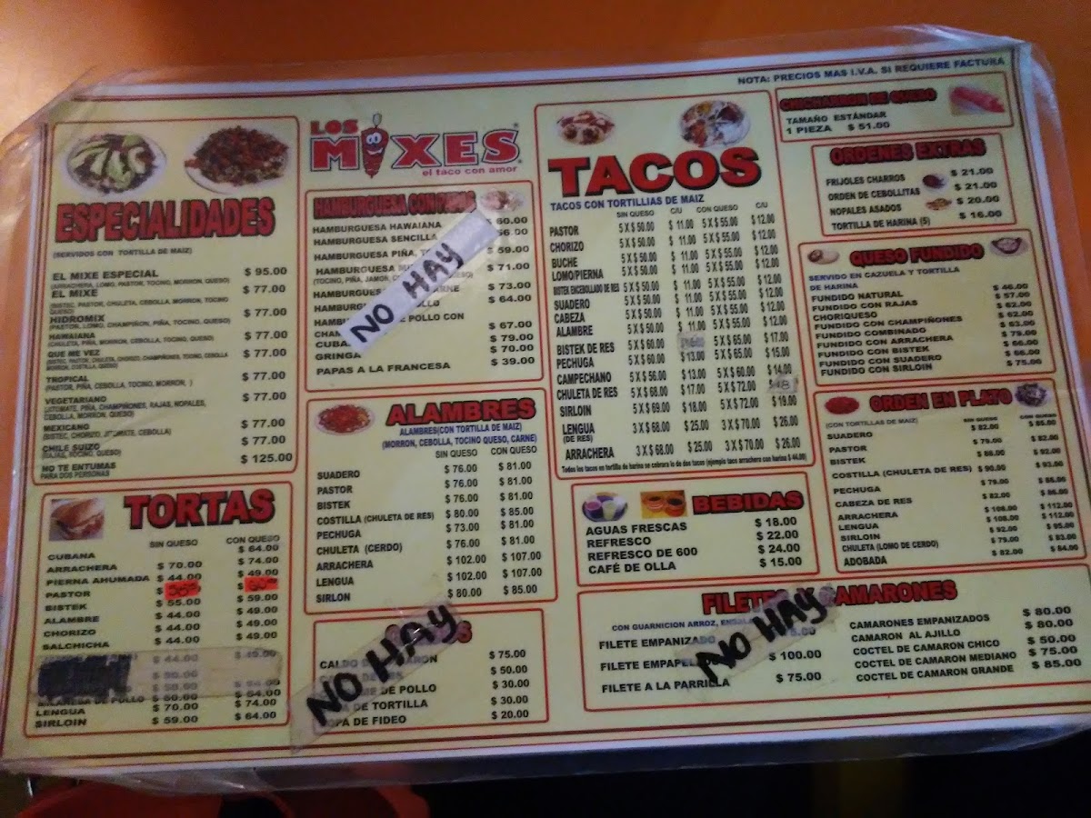 Los Mixes Photo Menu 2