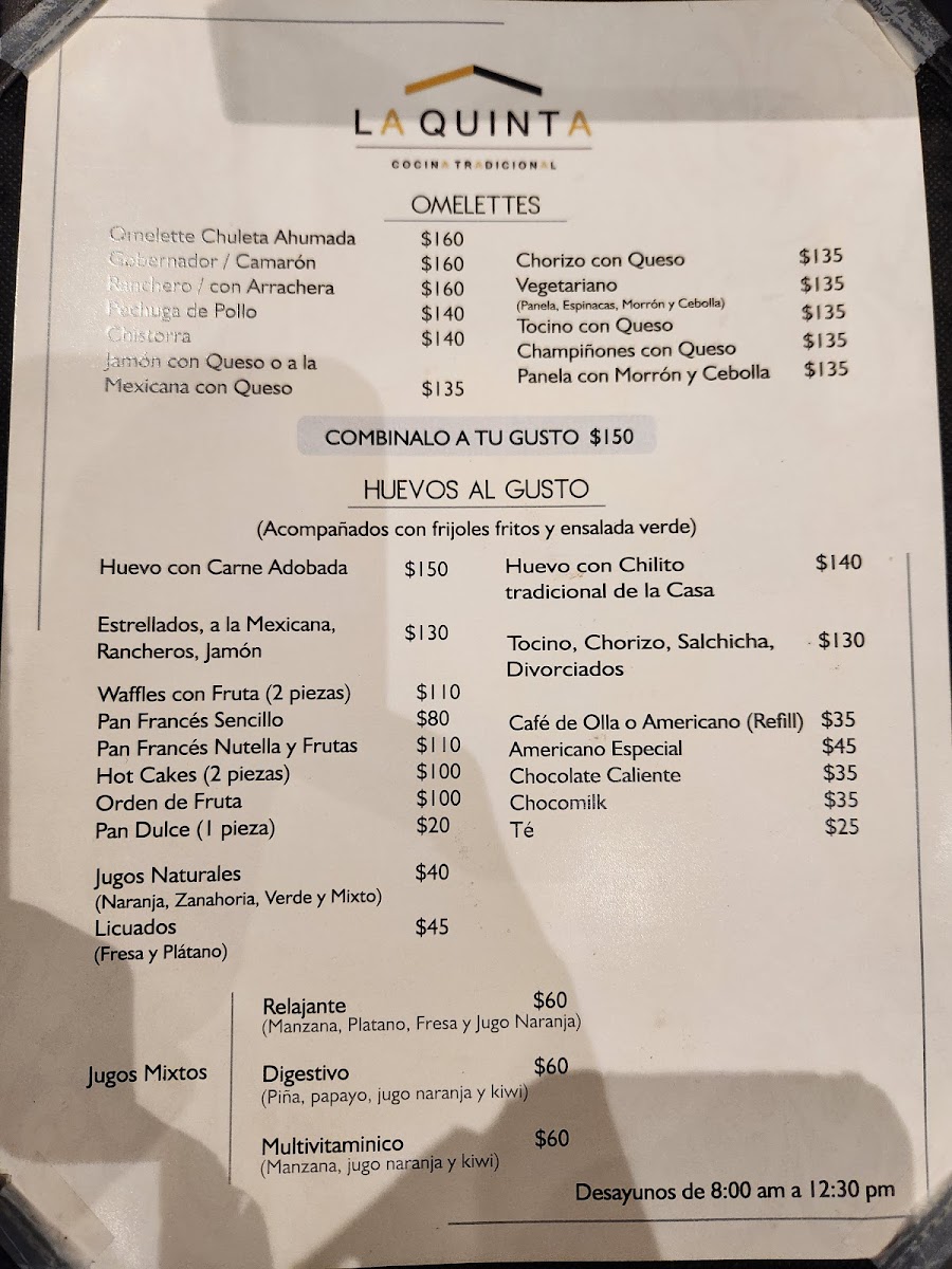 La Quinta Restaurante Photo Menu 1