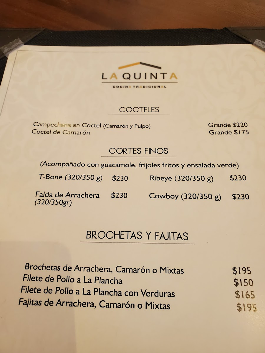 La Quinta Restaurante Photo Menu 3