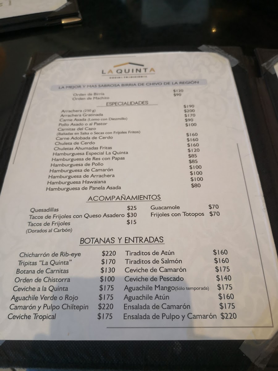 La Quinta Restaurante Photo Menu 8