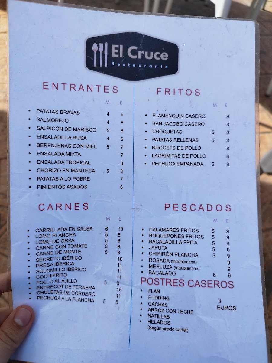 Restaurante El Cruce Photo Menu 1