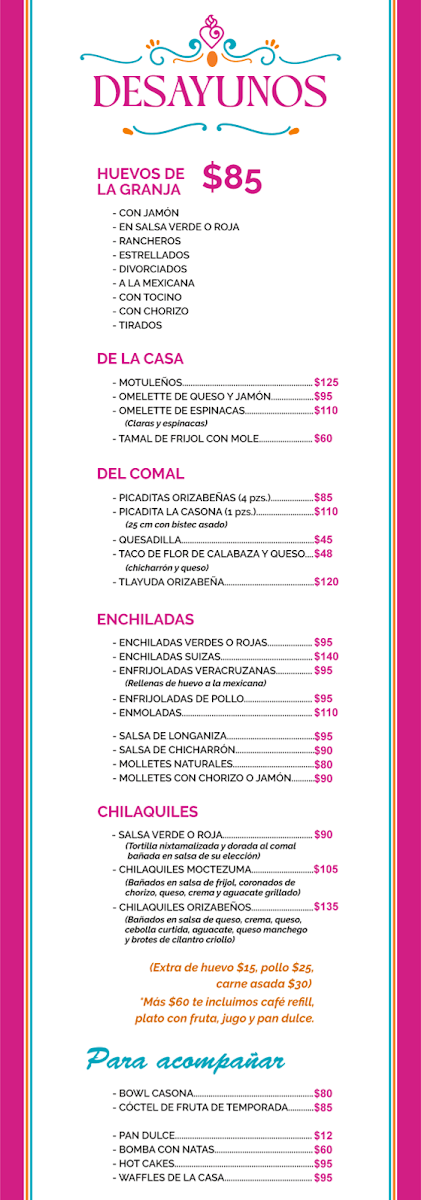 La Casona de Orizaba Photo Menu 3