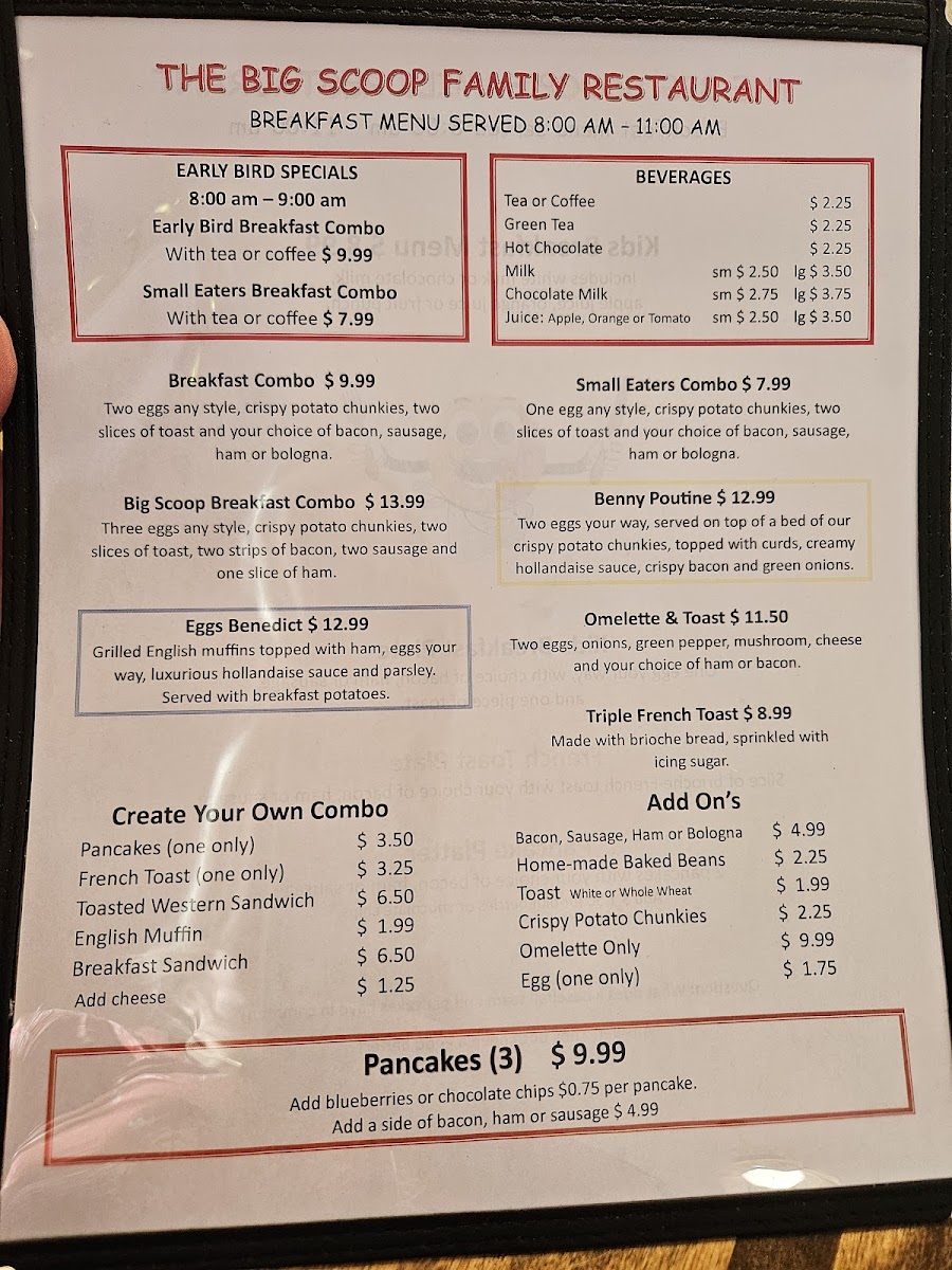 Big Scoop Family Restaurant & Take-Out Photo Menu 1