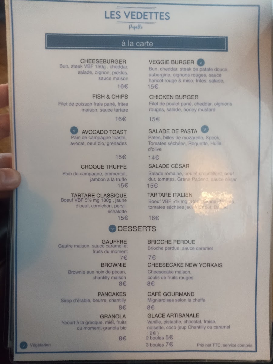Les Vedettes Photo Menu 1