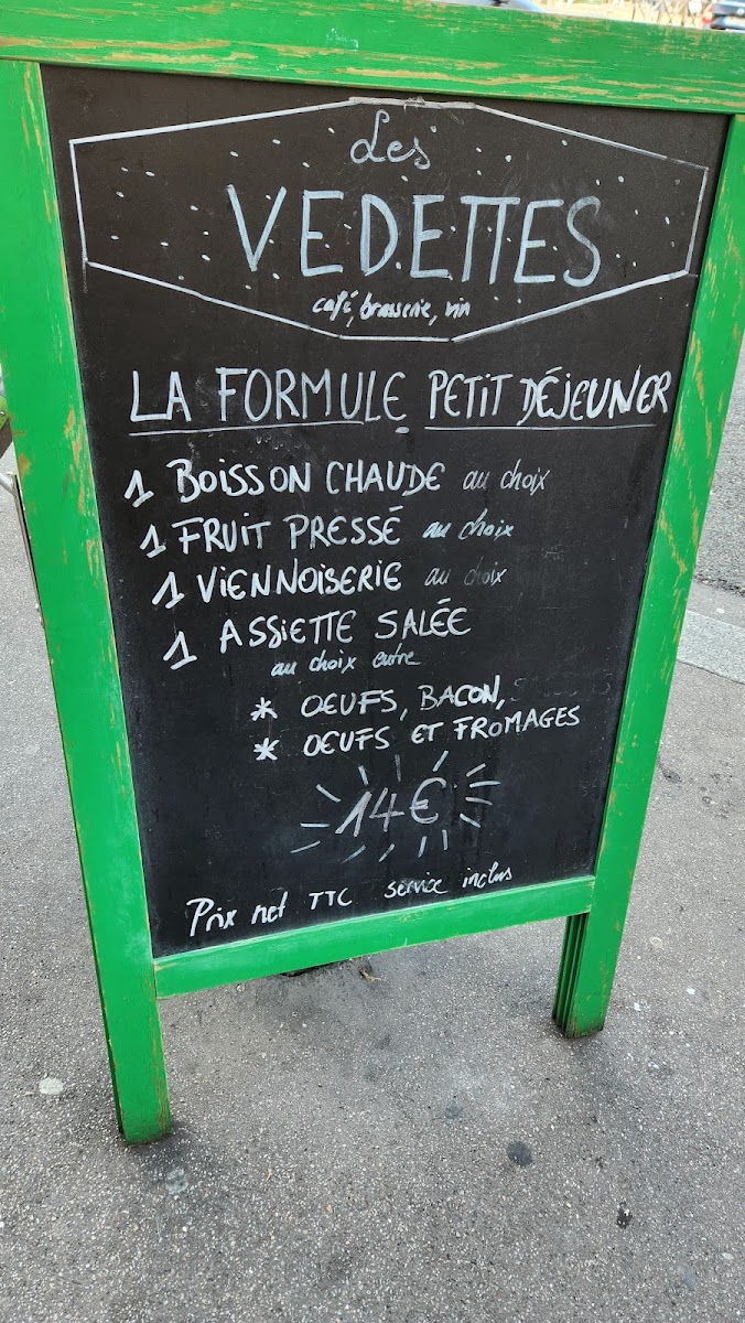 Les Vedettes Photo Menu 10