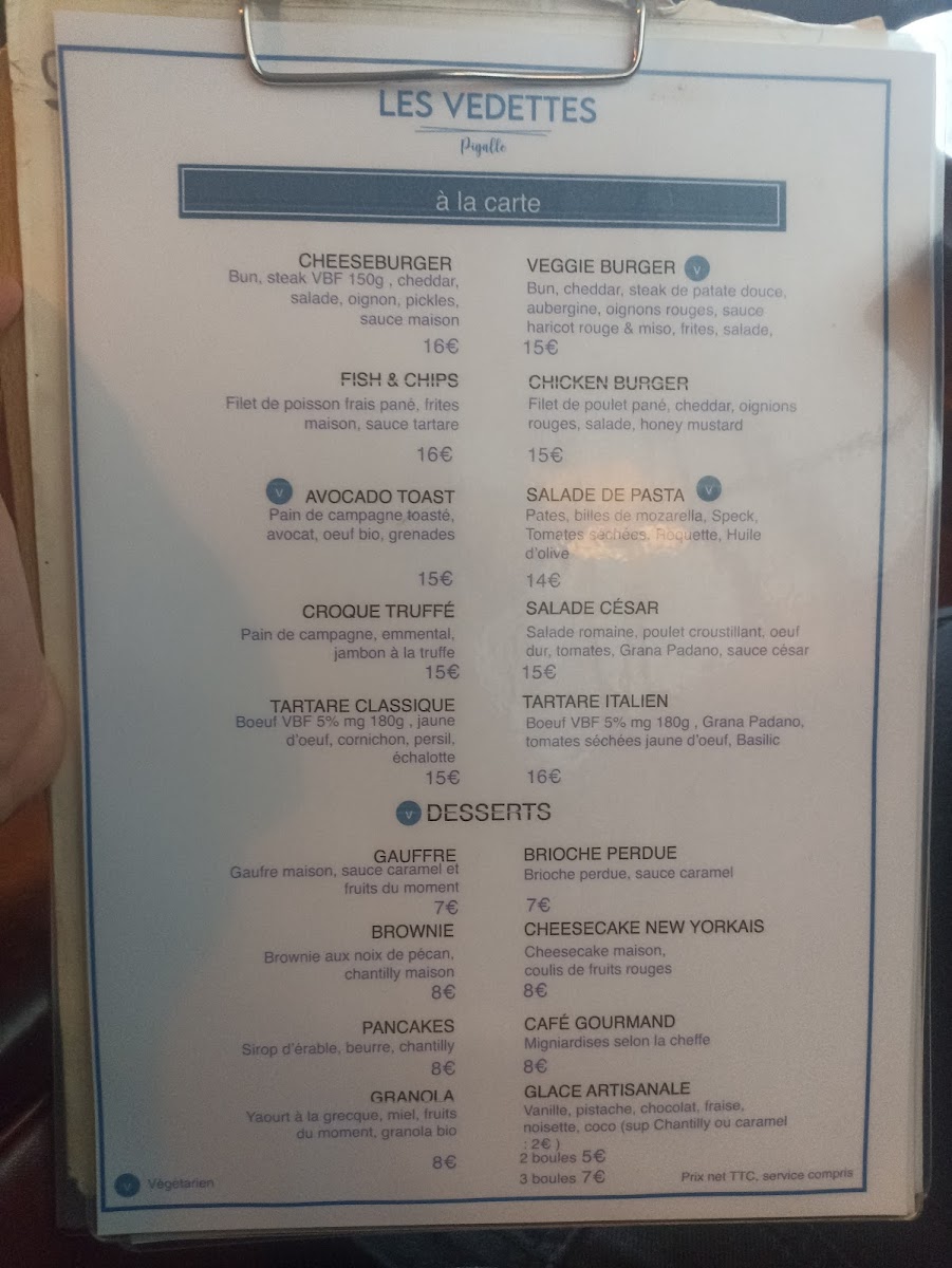 Les Vedettes Photo Menu 2