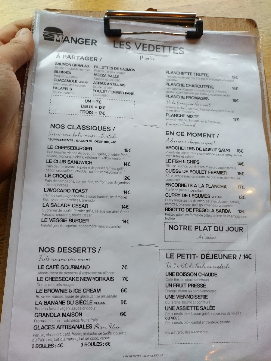 Les Vedettes Photo Menu 3