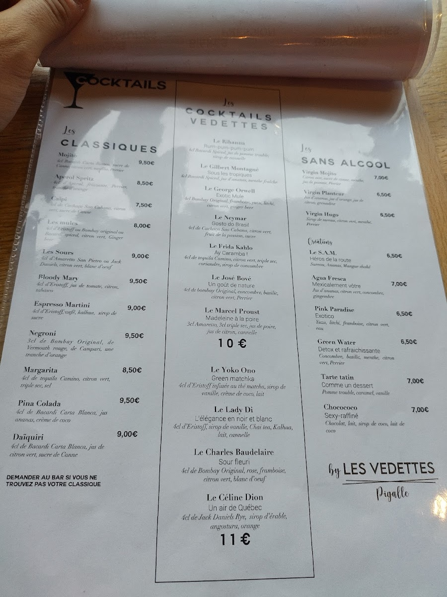 Les Vedettes Photo Menu 4