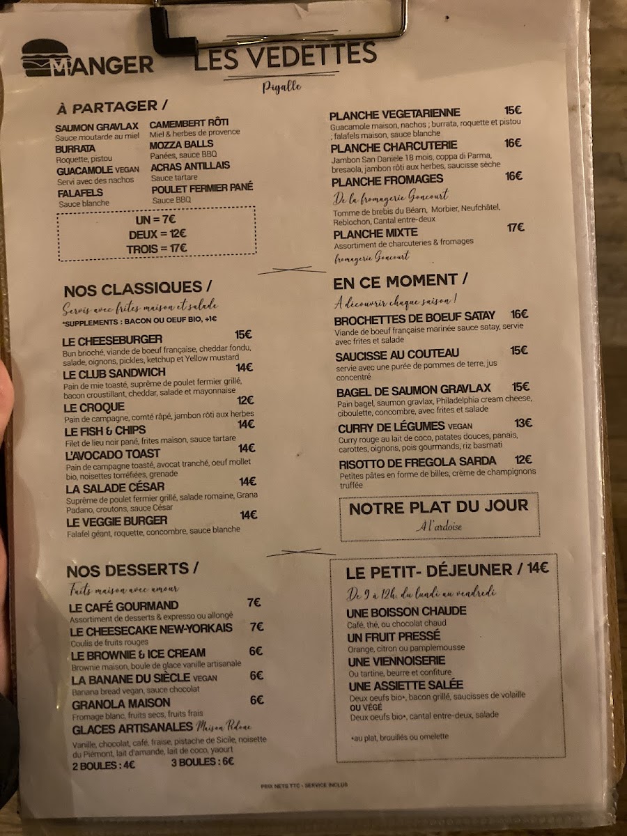 Les Vedettes Photo Menu 6