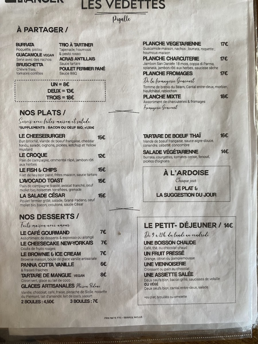 Les Vedettes Photo Menu 9