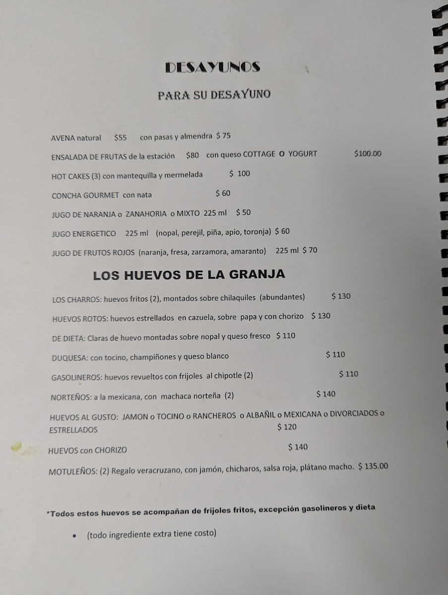 Cafetería la Duquesa Photo Menu 2