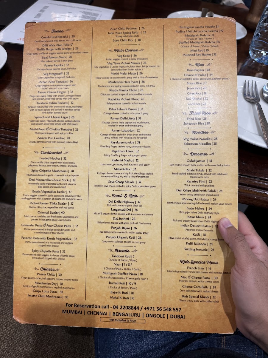 Delhi Highway Restaurant Dubai Photo Menu 1