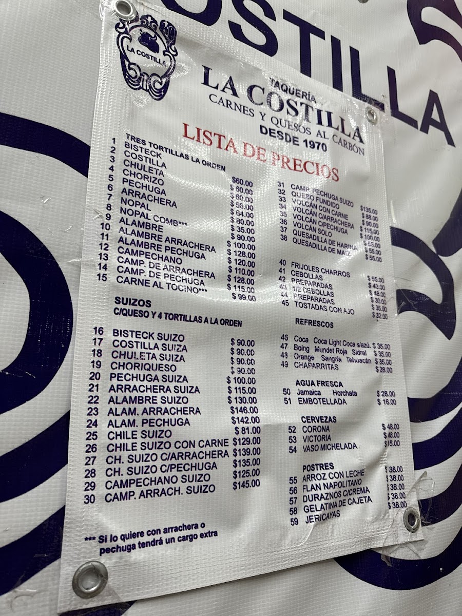 Taquería La Costilla Photo Menu 5
