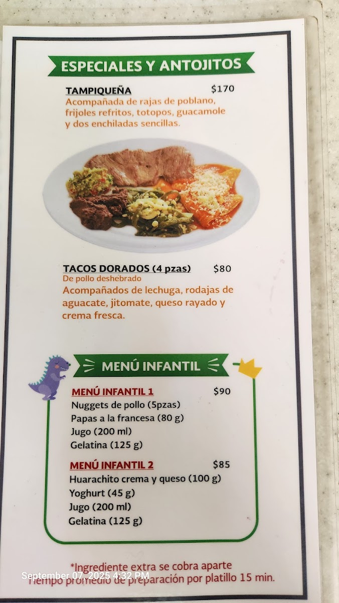 HUARACHES La Escondida Photo Menu 4