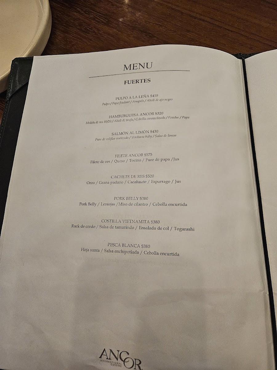 ANCOR RESTAURANT Photo Menu 3