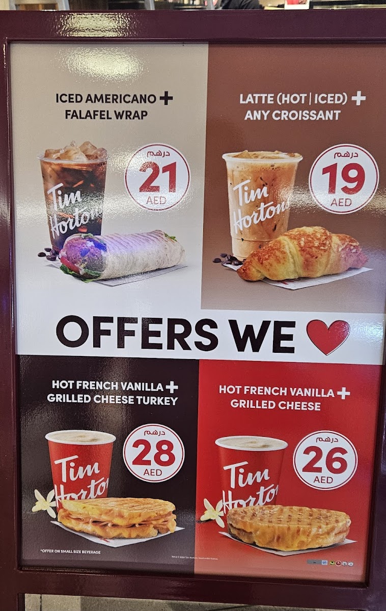 Tim Hortons - BurJuman Photo Menu 1