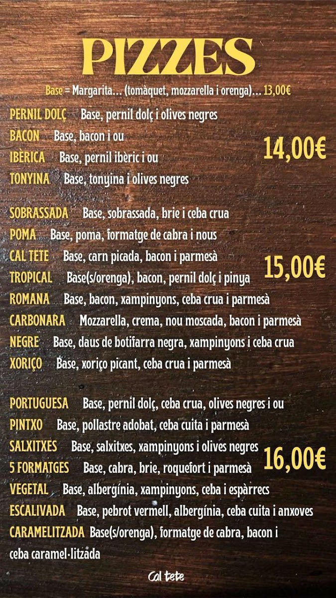 Cal tete Castell d'Aro Photo Menu 1