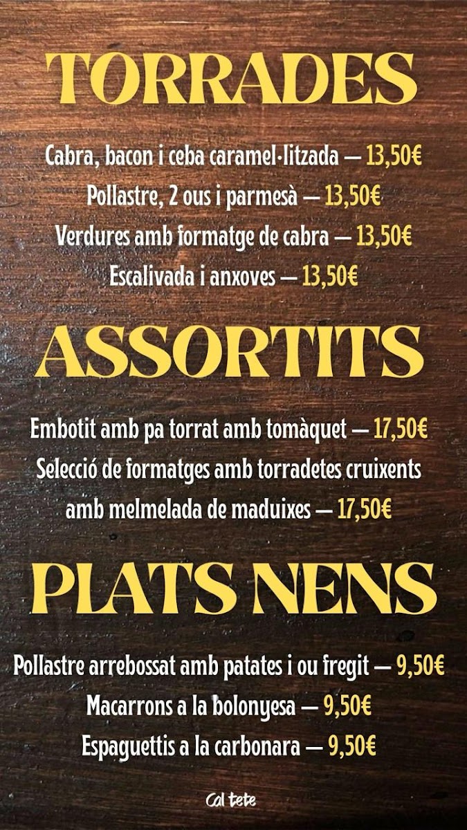 Cal tete Castell d'Aro Photo Menu 4