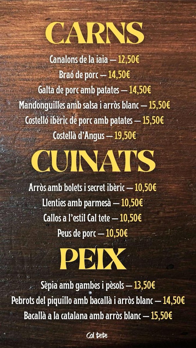 Cal tete Castell d'Aro Photo Menu 5