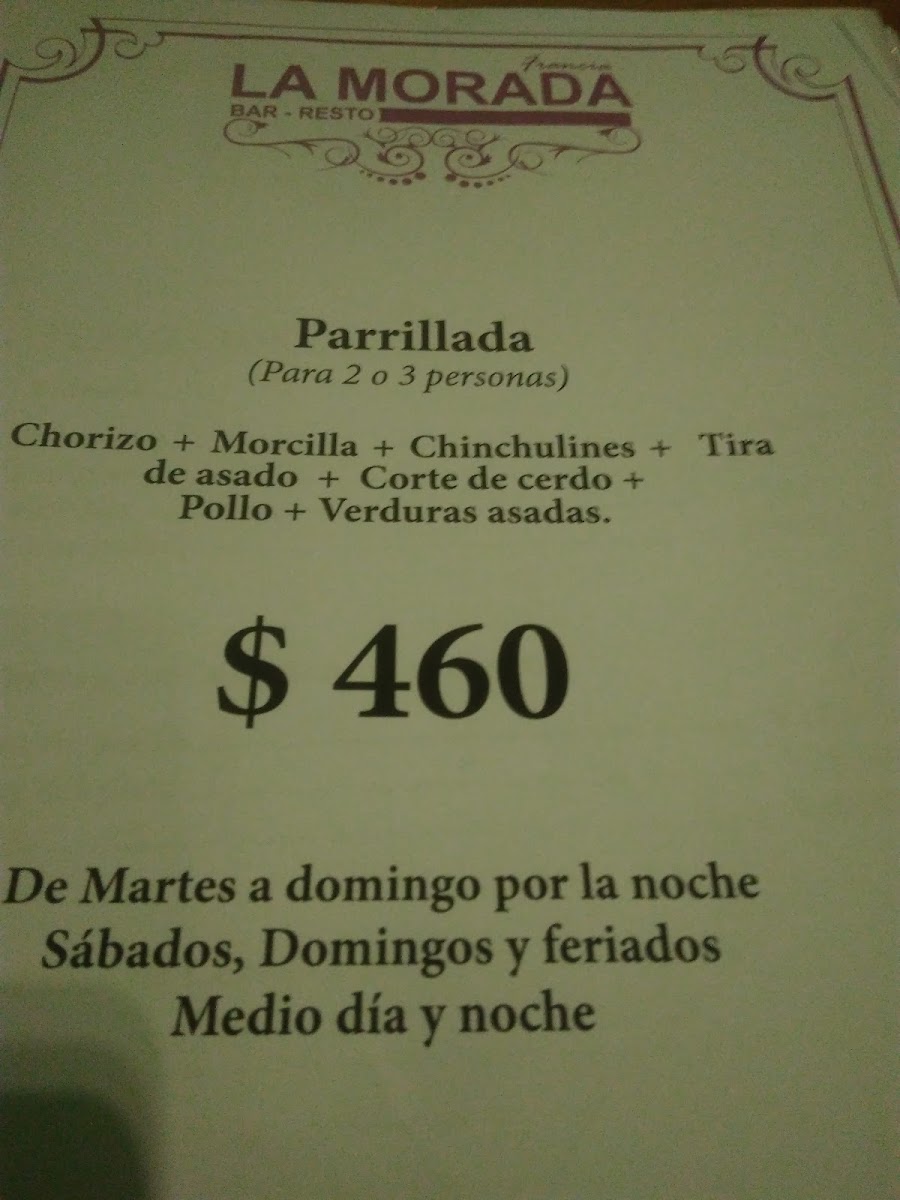 La Morada Photo Menu 3