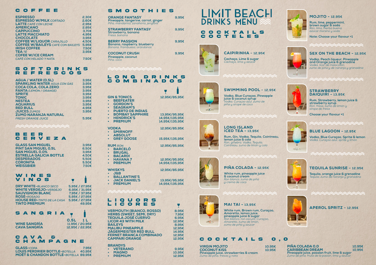 Limit Beach Photo Menu 1