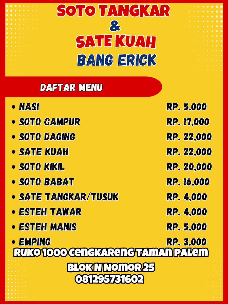 Soto Tangkar Bang Erick RUKO 1000 Photo Menu 1