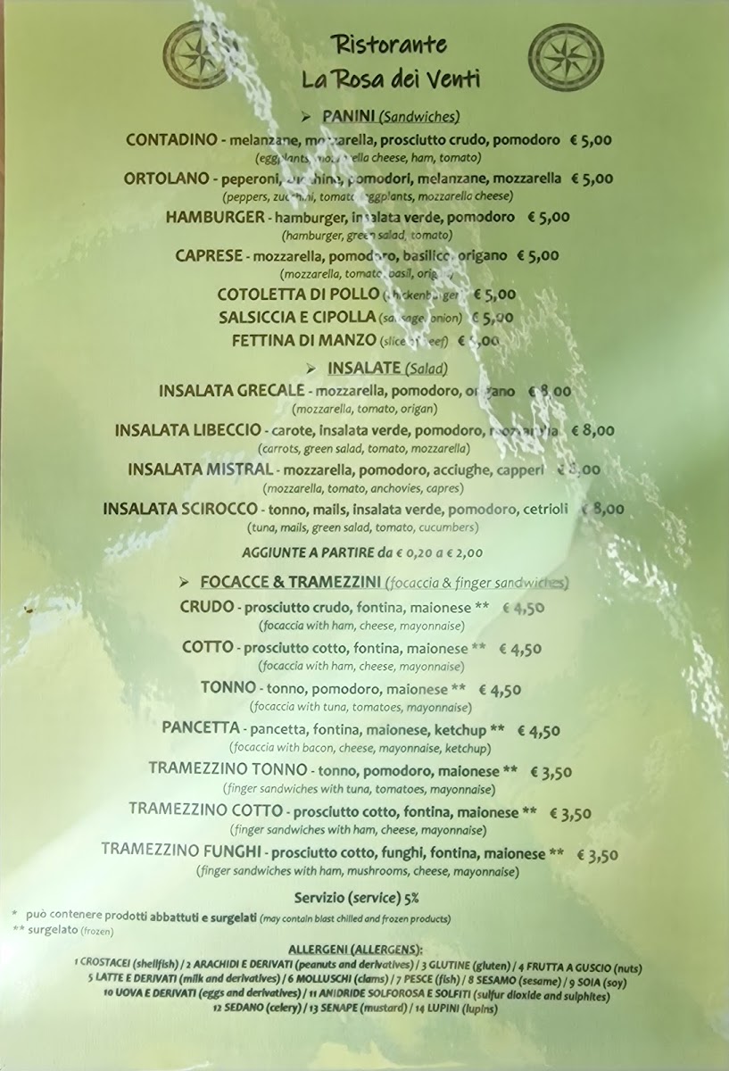 La Rosa dei Venti Photo Menu 1
