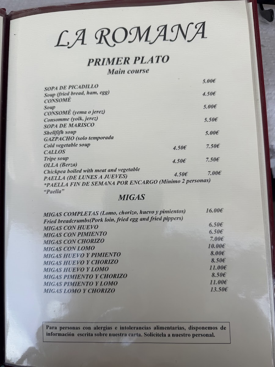 Restaurante La Romana Photo Menu 5