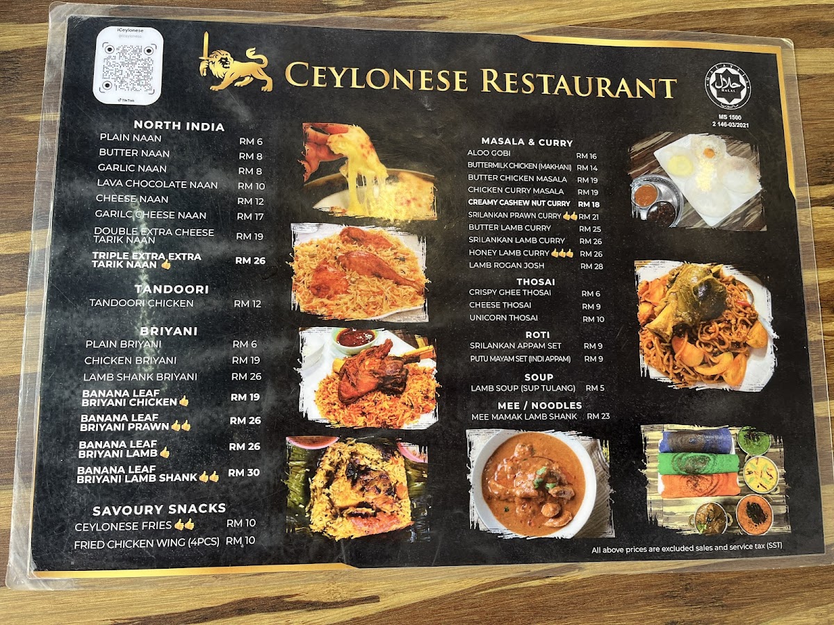 Ceylonese Restaurant Sdn Bhd Photo Menu 10