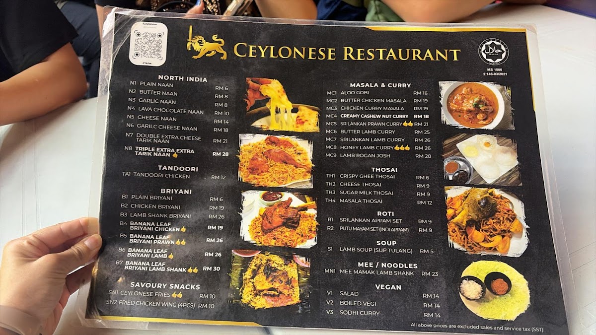 Ceylonese Restaurant Sdn Bhd Photo Menu 3