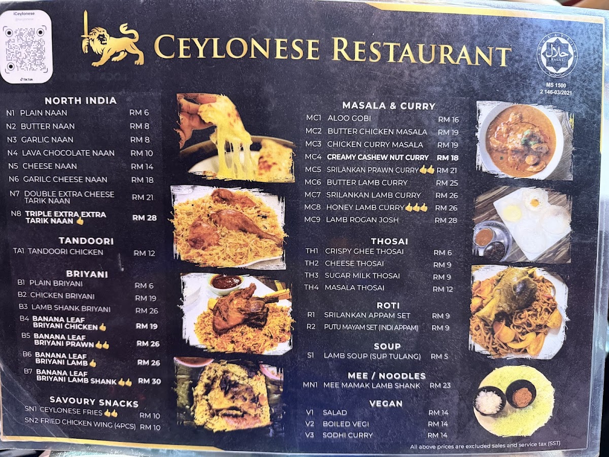 Ceylonese Restaurant Sdn Bhd Photo Menu 5
