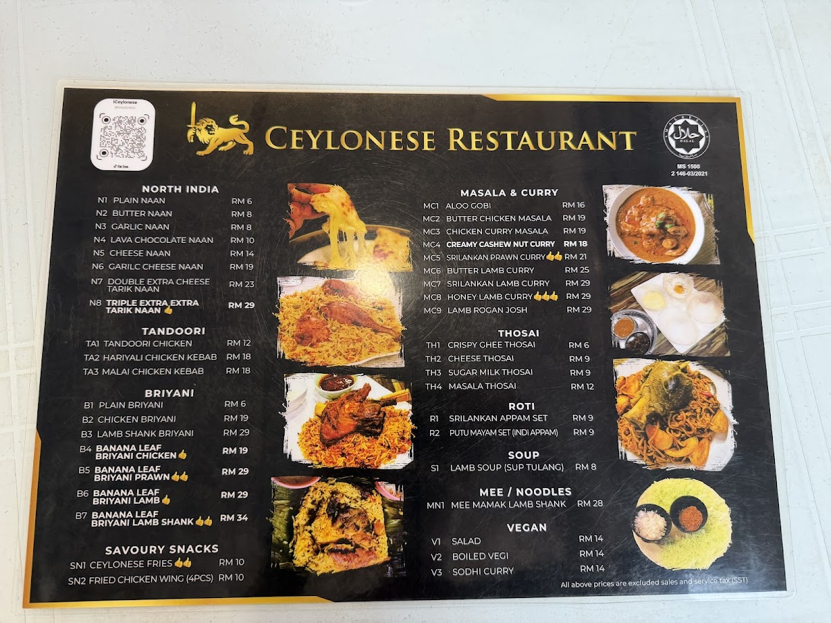 Ceylonese Restaurant Sdn Bhd Photo Menu 9