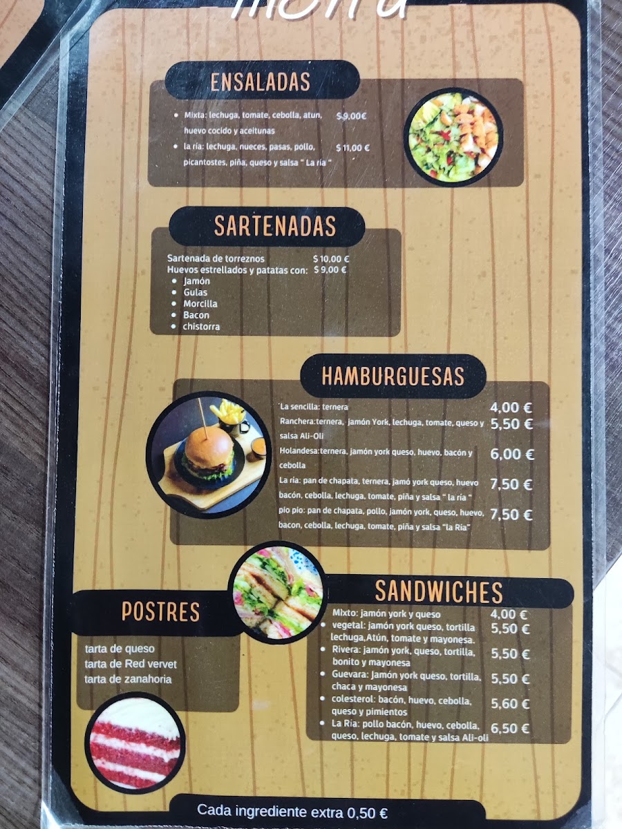 Cafe La Ria Photo Menu 2