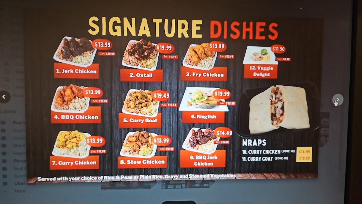 Sunrise Caribbean Restaurant Photo Menu 6