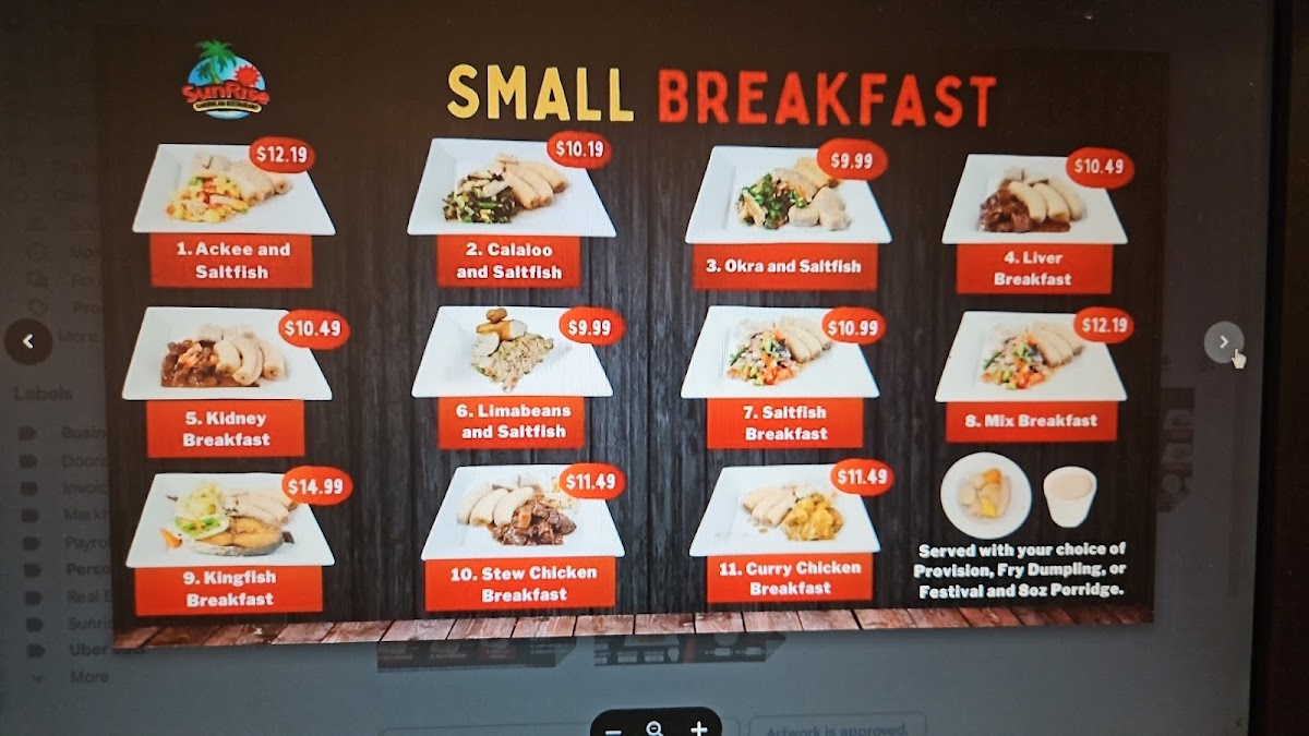 Sunrise Caribbean Restaurant Photo Menu 7