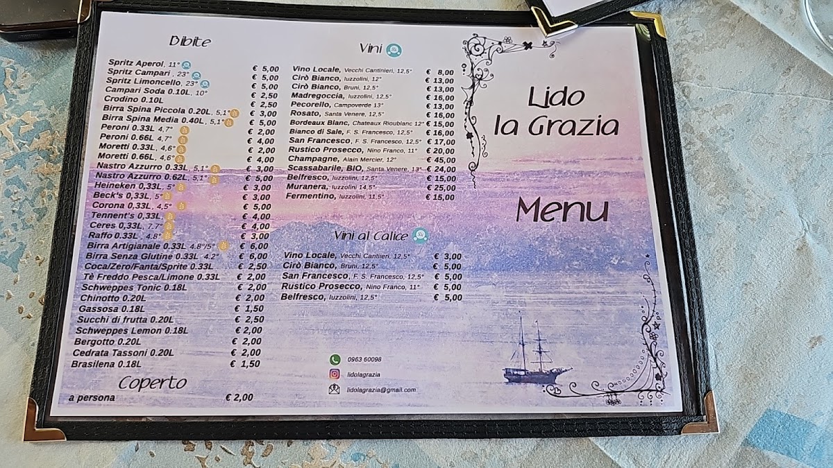 Lido La Grazia Photo Menu 1