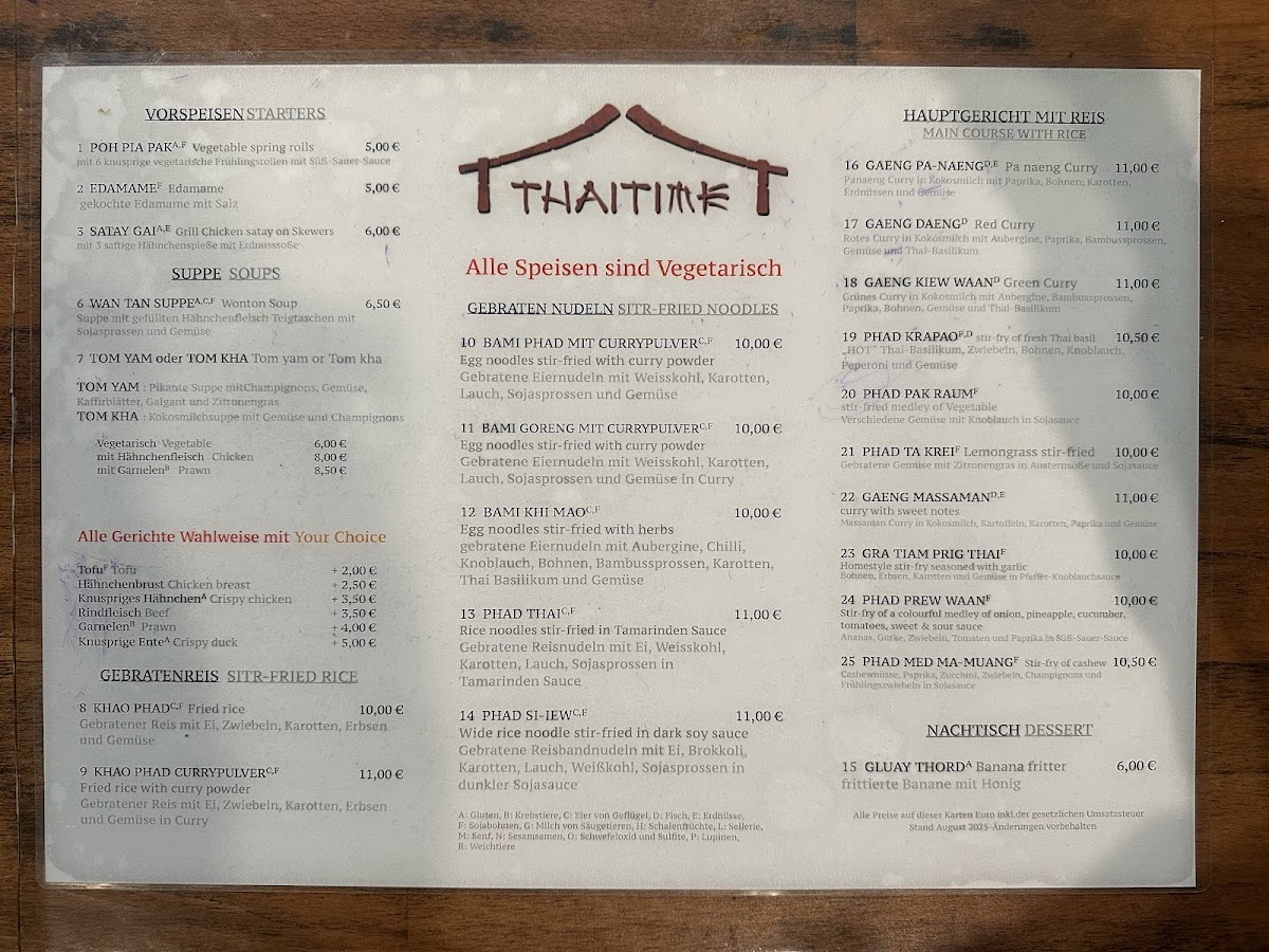 ThaiTime Frankfurt Photo Menu 2