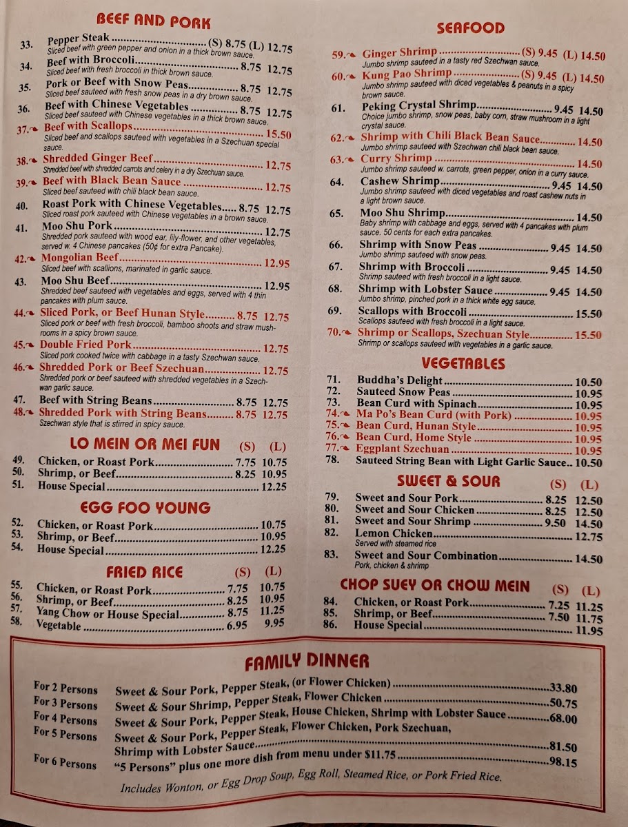 Mr. Wang's Chinese Restaurant Photo Menu 7