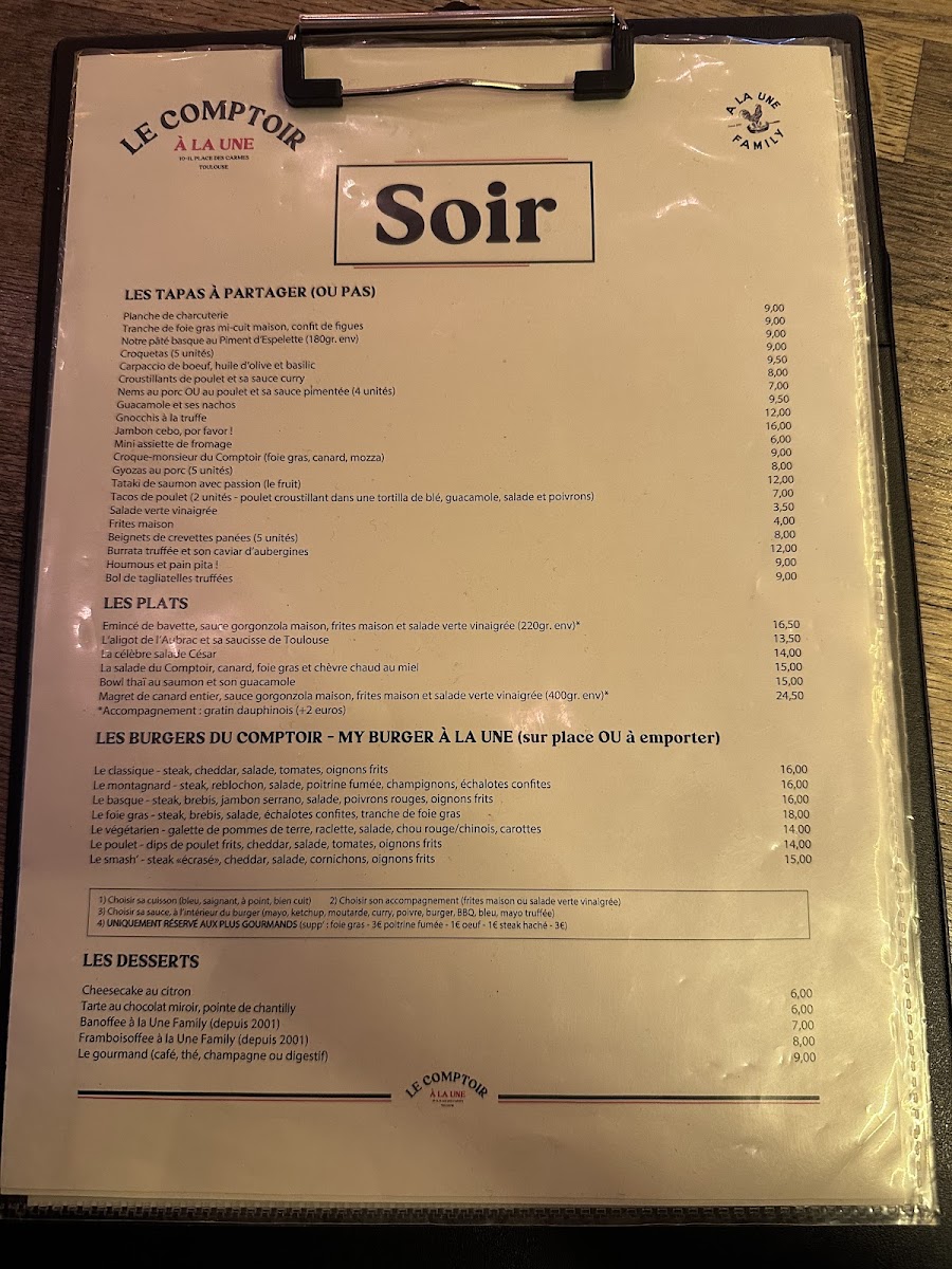 Le Comptoir à la Une Photo Menu 1