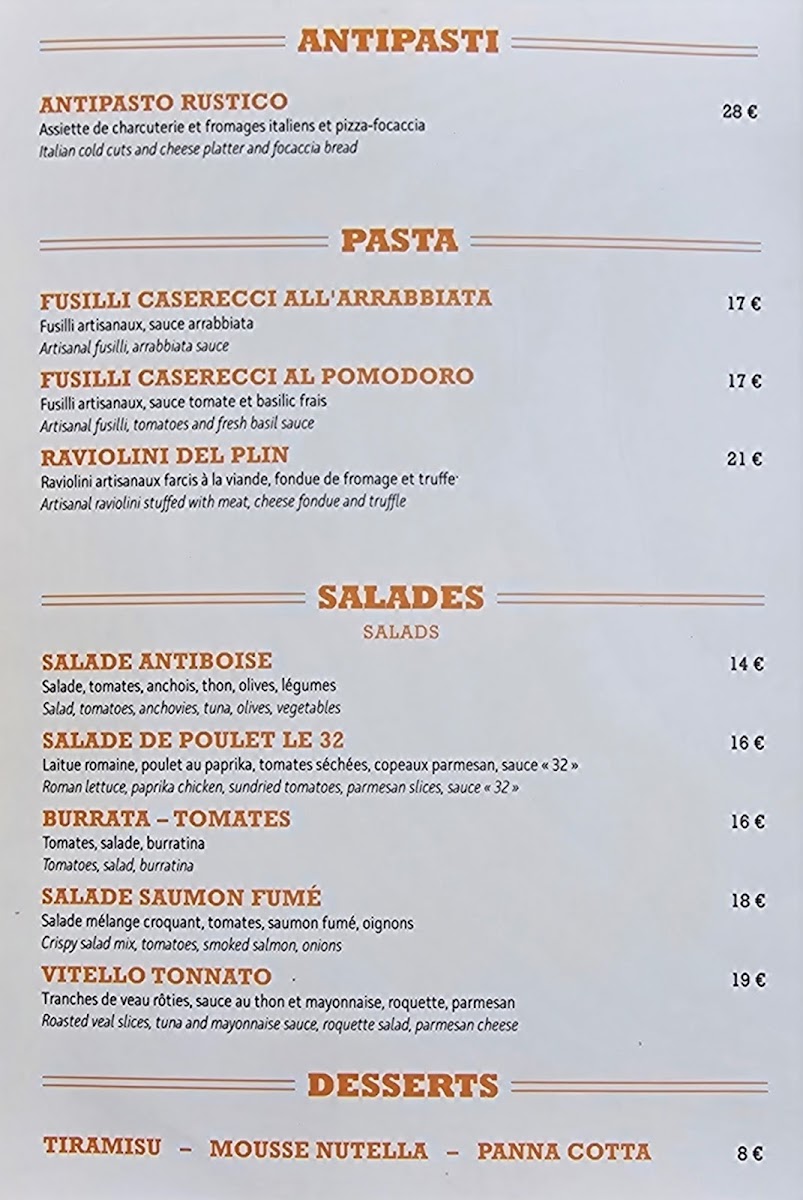 32 Pizza & Bar Photo Menu 2