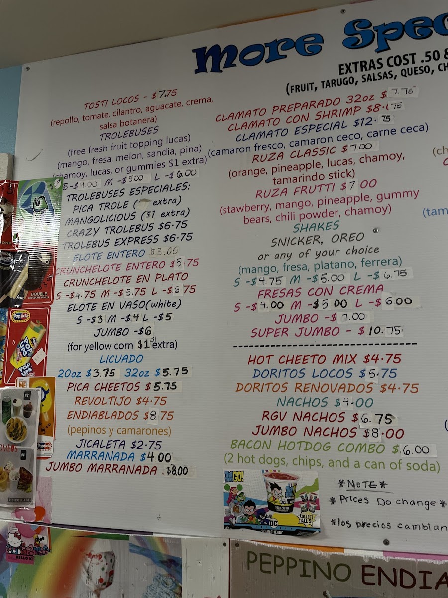 Snowball Express Edinburg Photo Menu 2