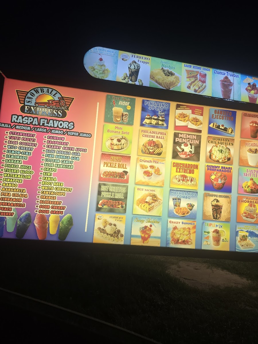 Snowball Express Edinburg Photo Menu 6