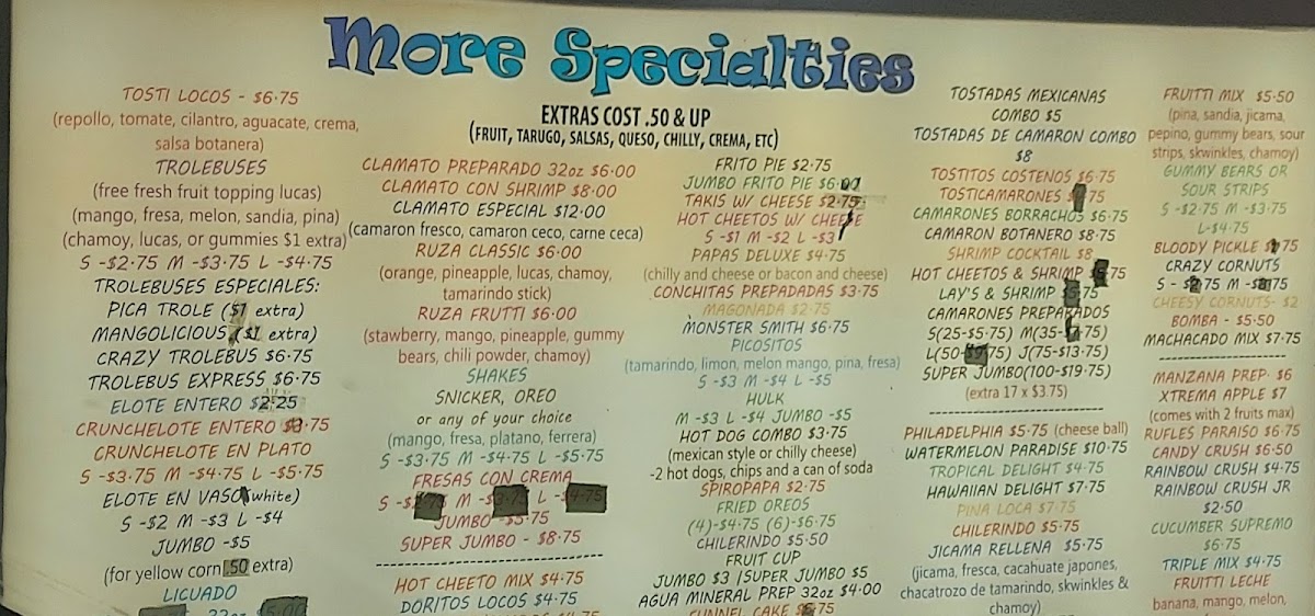 Snowball Express Edinburg Photo Menu 7