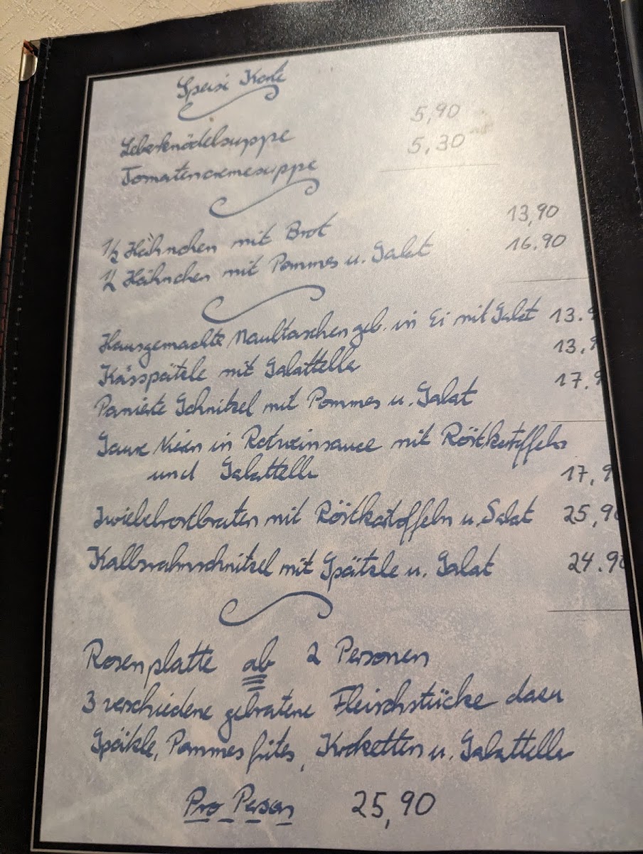 Gaststätte Rose Photo Menu 1