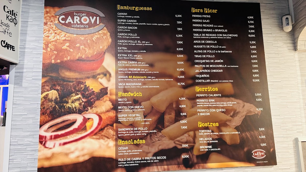 Burger Carovi Photo Menu 2