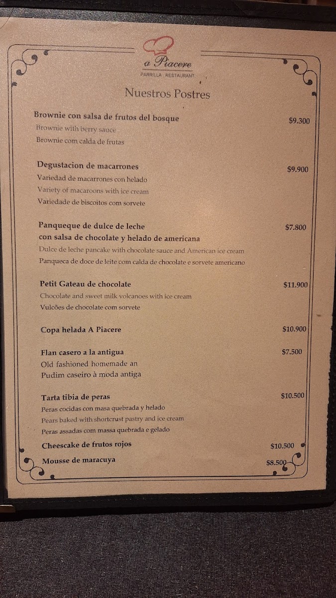 A piacere Photo Menu 1