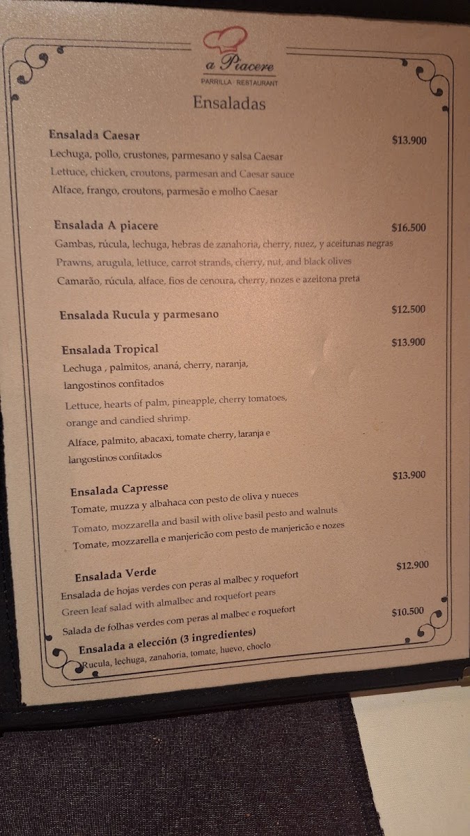 A piacere Photo Menu 3