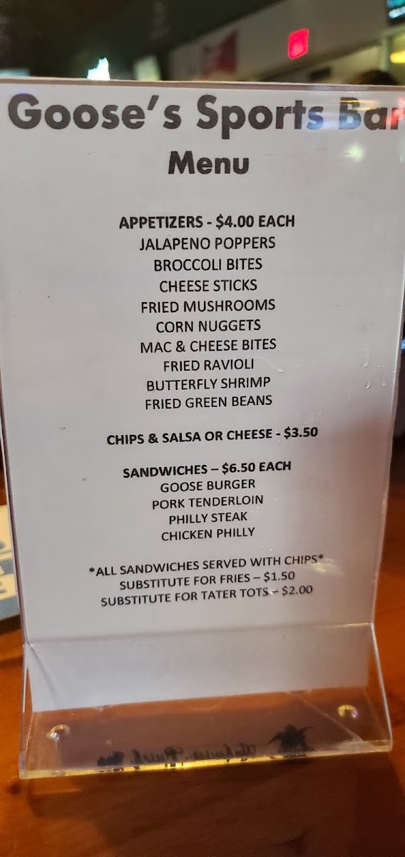 Goose's Sports Bar Photo Menu 6
